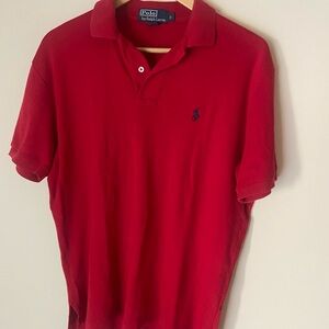 Ralph Lauren Red Short-Sleeve Polo with Navy Pony